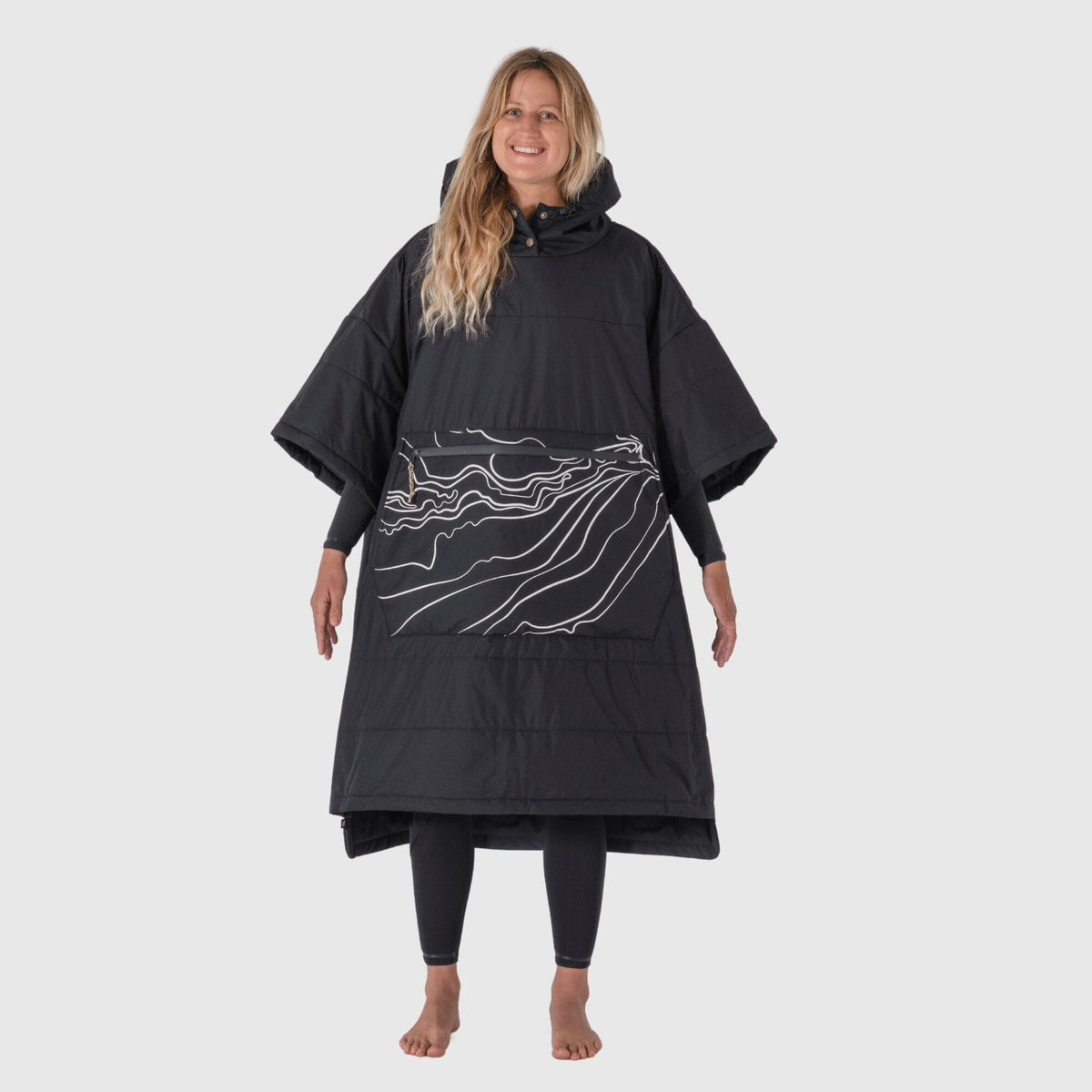 VOITED Outdoor Poncho for Surfing, Camping, Vanlife, Sailing & Wild Swimming -Apex Black Changewear VOITED 