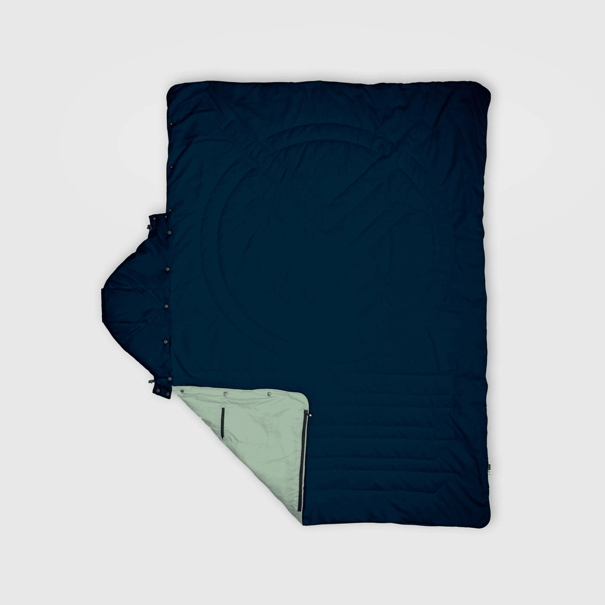 VOITED Recycled Ripstop Travel Blanket - Ocean Navy/Cameo Green Blankets VOITED 